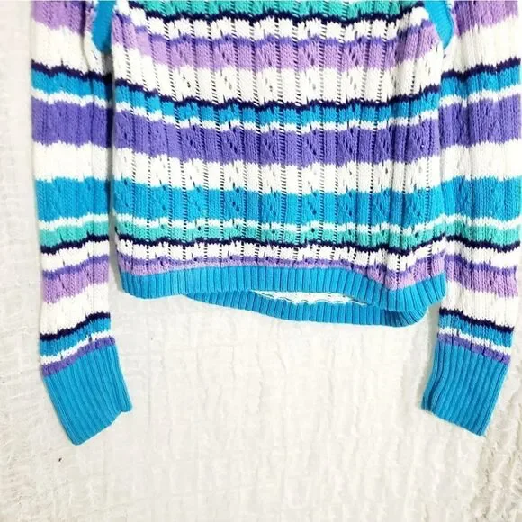Justice Multi-colored Knit Sweater Top Girls Size 10 - Picture 5 of 8